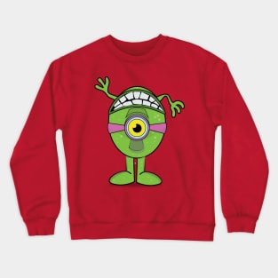 Green Big Eyed Upside Down Monster Crewneck Sweatshirt